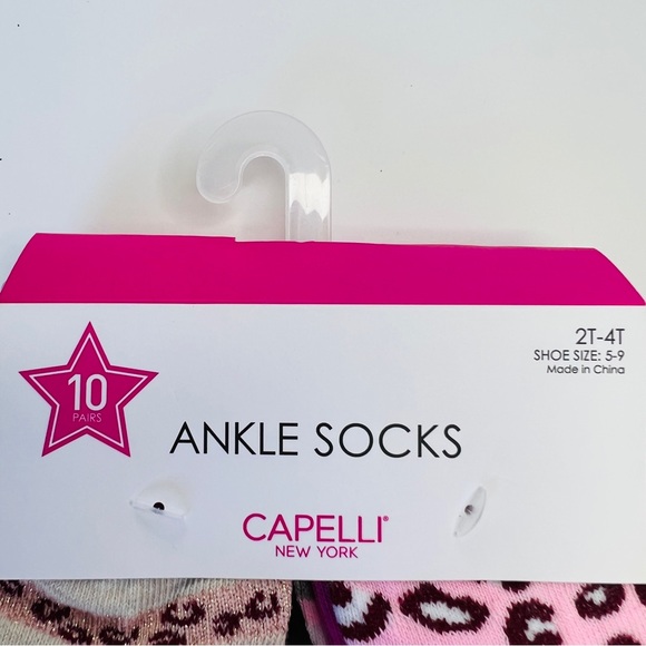 Capelli 10 Pack Ankle Socks 2T-4T Shoe Size 5-9 - Picture 4 of 4